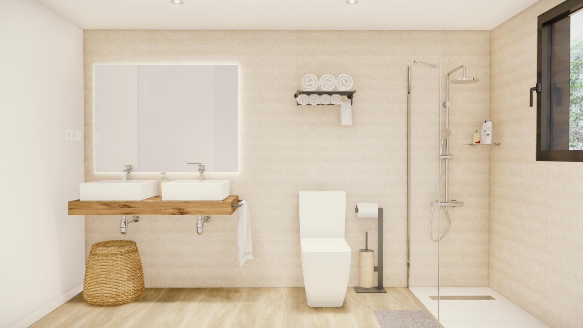 Baño con luz natural equipado