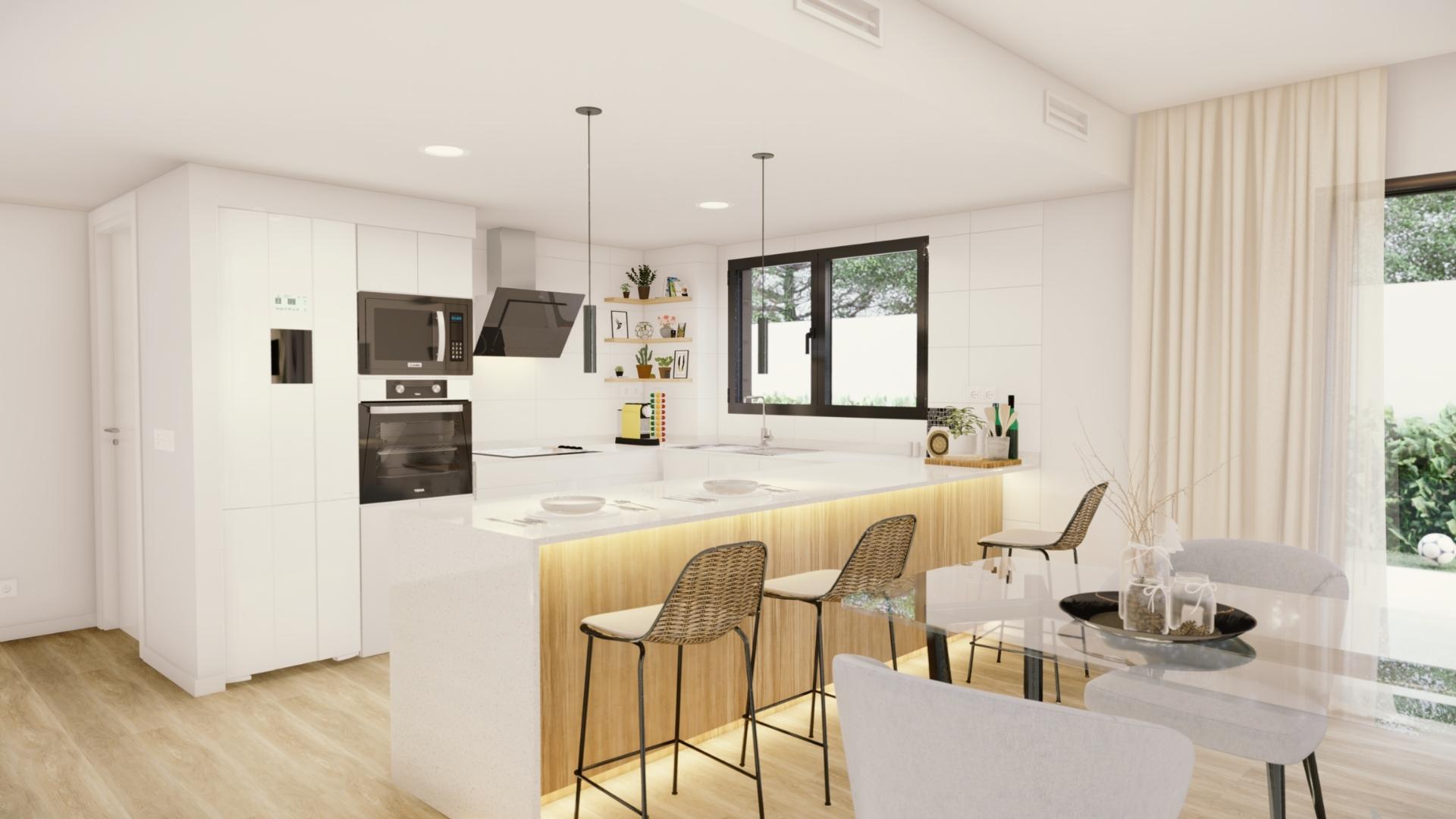 Cocina abierta totalmente equipada